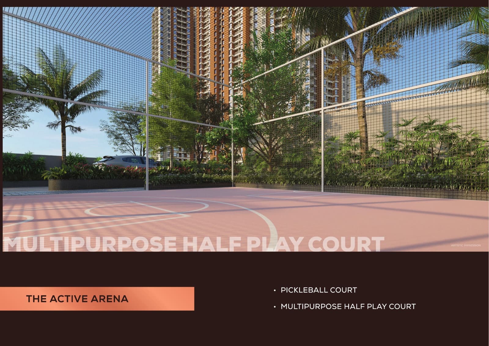 Mangalam Momento multipurpose half play court, artistic impression