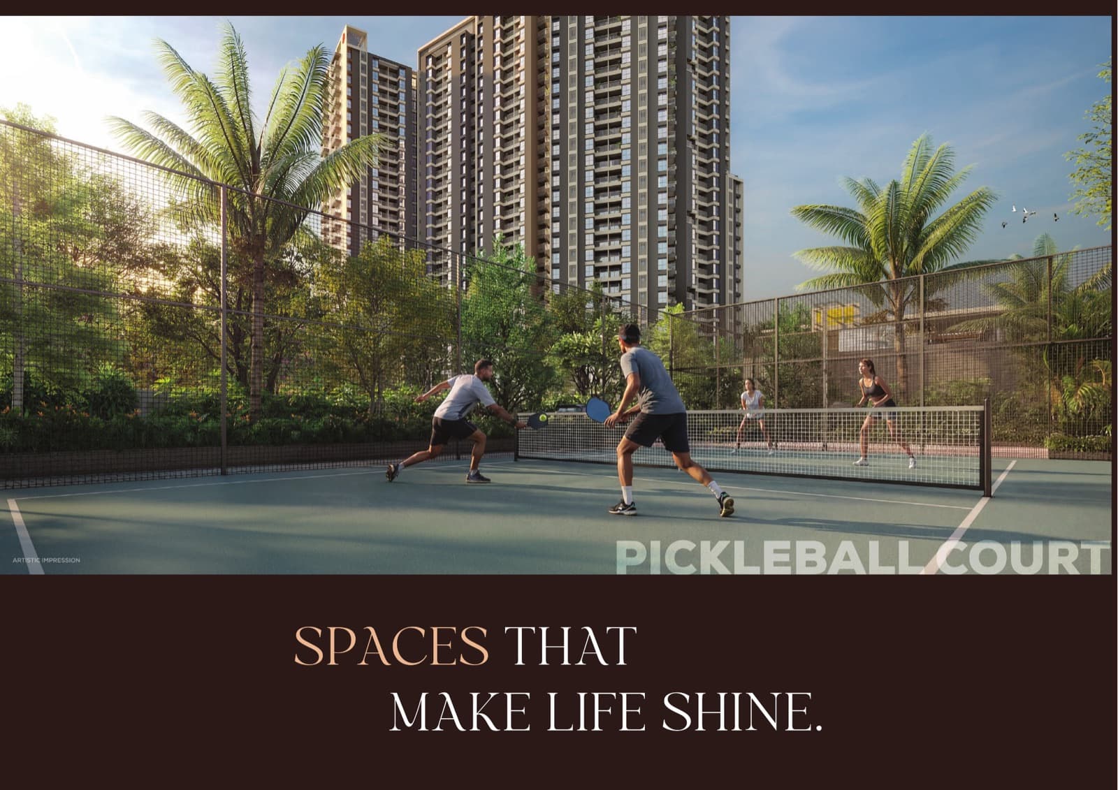 Mangalam Momento pickleball court, artistic impression